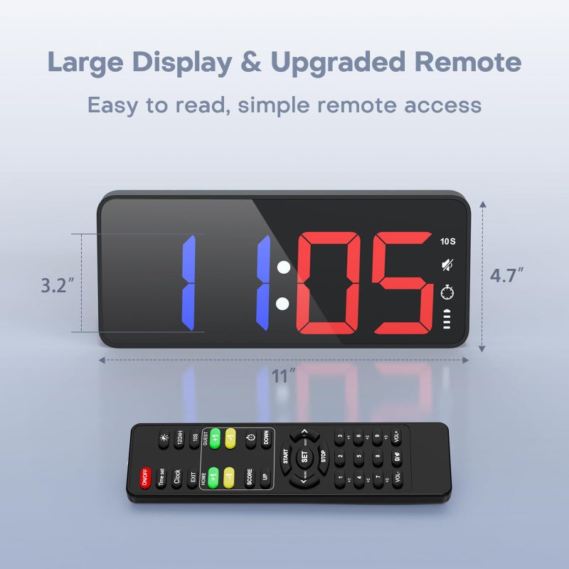 ANJANK 11 Large Digital LED Scoreboard Electronic Score Keeper Clock  Countdown/up  with Powerful Battery  4 Mounting Options  for Corn Hole/Ping Pong/Table Tennis Sports  Indoor & Outdoor Games - Image 3